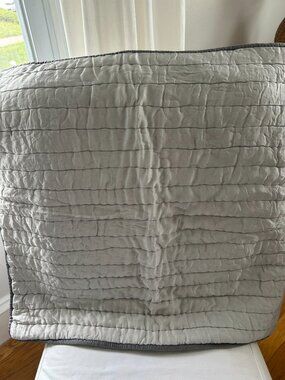 Pottery Barn Two (2) Gray Pillow Covers Euro Size 26X26
